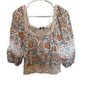 Rachel Zoe floral print blouse size medium